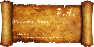 Peszeki Anna névjegykártya