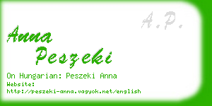 anna peszeki business card